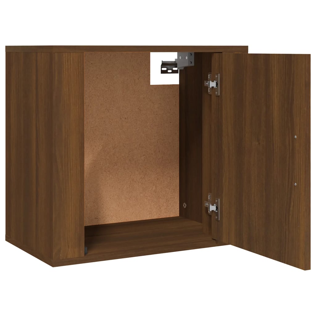 Brown Oak Wall-mounted Bedside Cabinet 50x30x47 cm - Stylish Storage