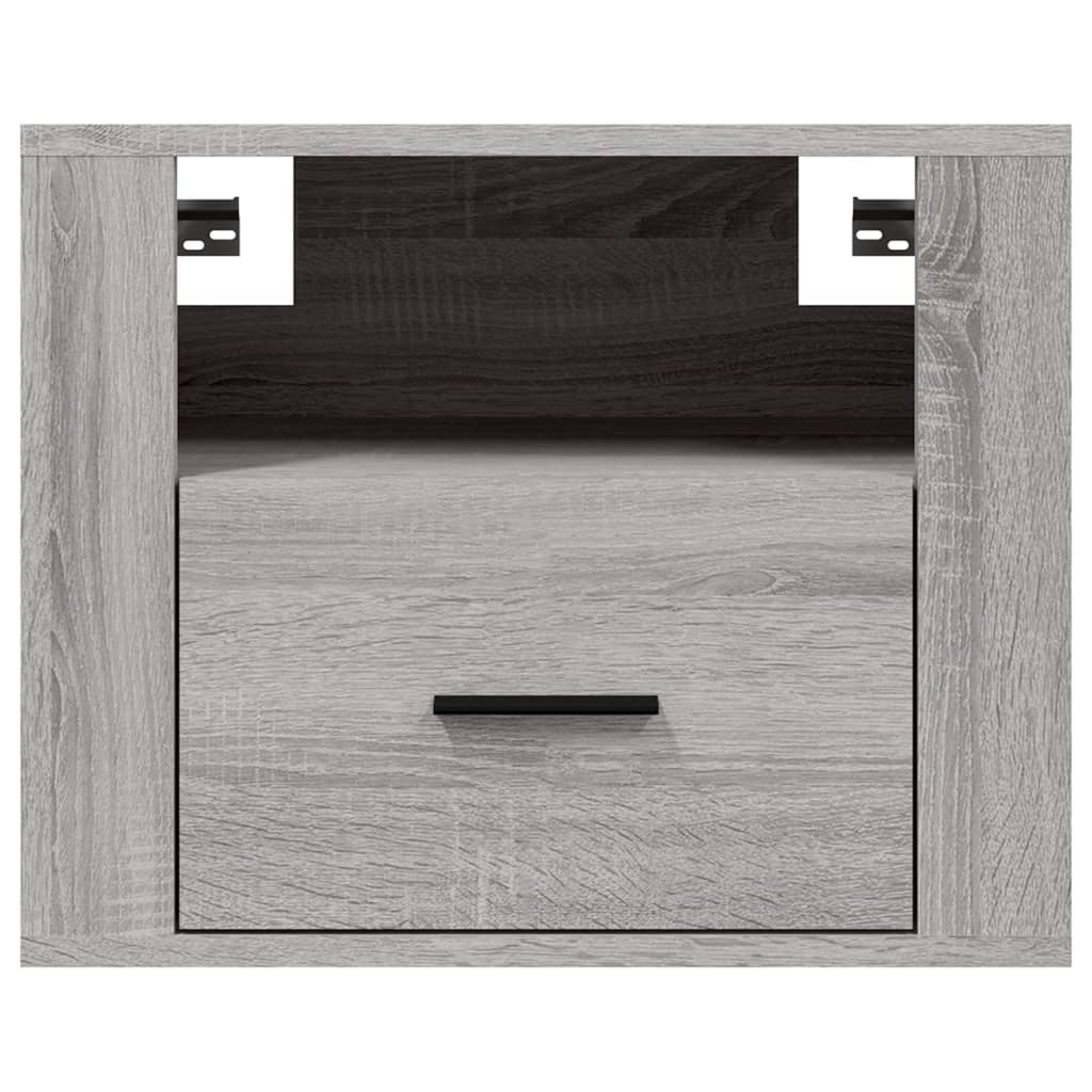 Grey Sonoma Wall-Mounted Bedside Cabinets Set of 2 - 50x36x40 cm