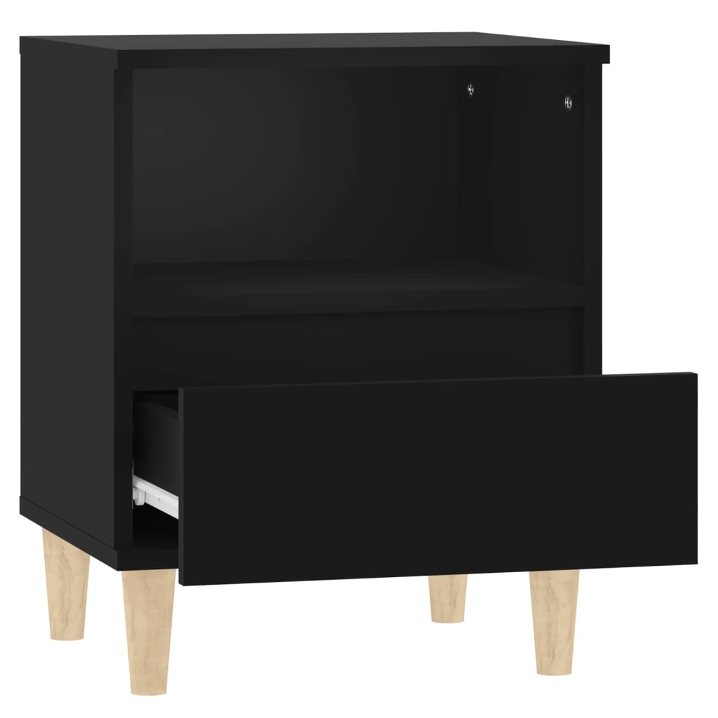 Sleek Black Bedside Cabinet, 40x35x50 cm - Stylish & Functional Design