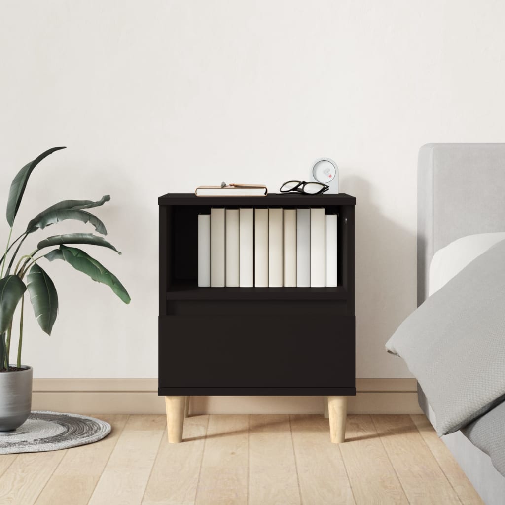 Sleek Black Bedside Cabinet, 40x35x50 cm - Stylish & Functional Design