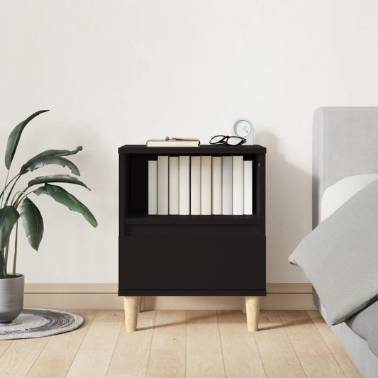 Sleek Black Bedside Cabinet, 40x35x50 cm - Stylish & Functional Design
