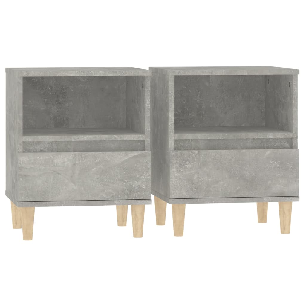 Concrete Grey Bedside Cabinets 2pcs - Sleek Design 40x35x50 cm