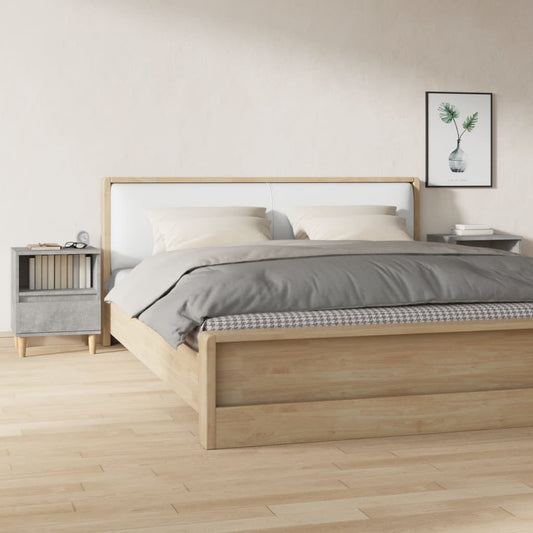 Concrete Grey Bedside Cabinets 2pcs - Sleek Design 40x35x50 cm