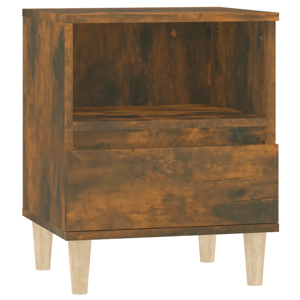 Stylish Smoked Oak Bedside Cabinets Set - 2 pcs, 40x35x50 cm