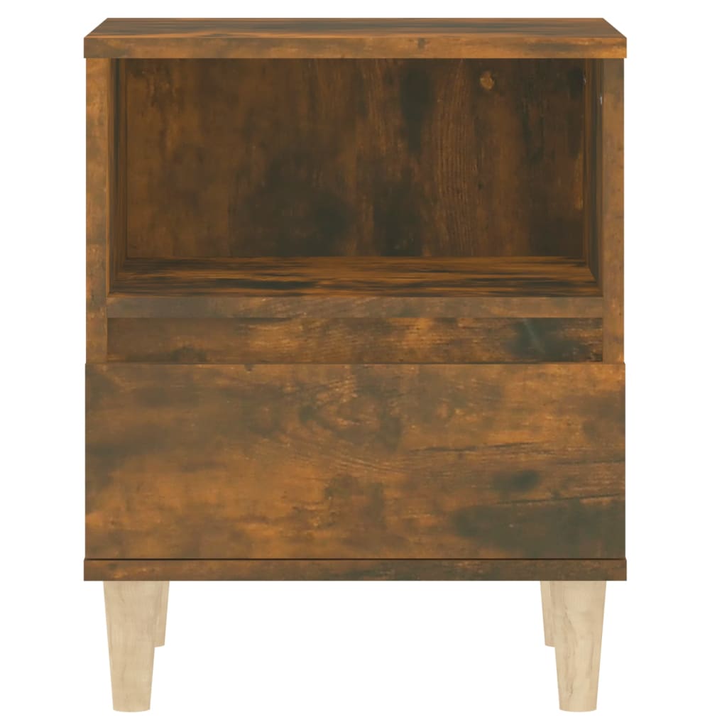 Stylish Smoked Oak Bedside Cabinets Set - 2 pcs, 40x35x50 cm