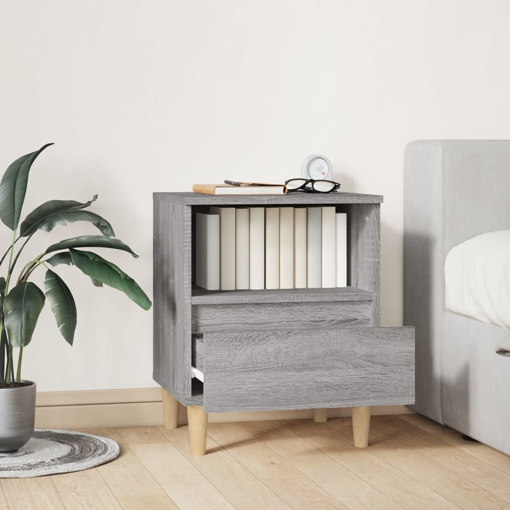 Grey Sonoma Bedside Cabinet, 40x35x50 cm - Stylish & Functional Storage