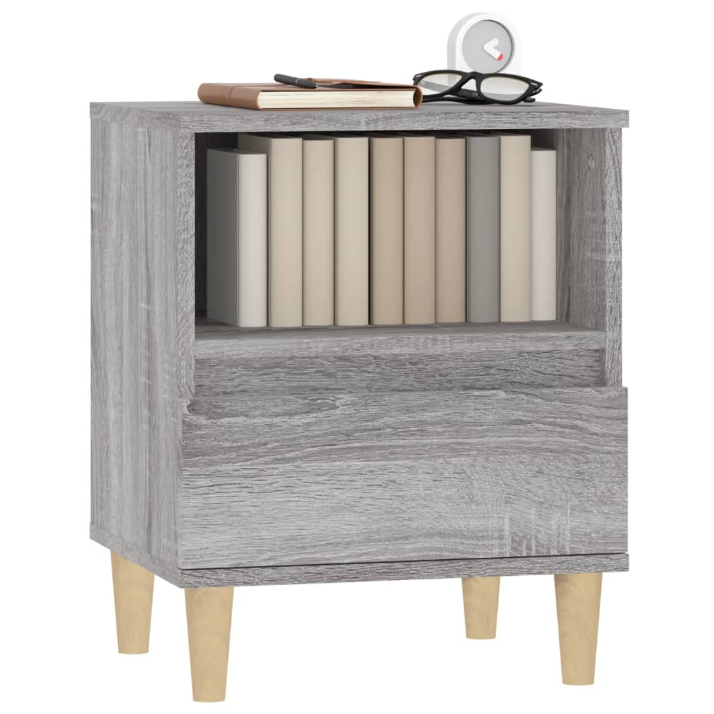 Grey Sonoma Bedside Cabinet, 40x35x50 cm - Stylish & Functional Storage