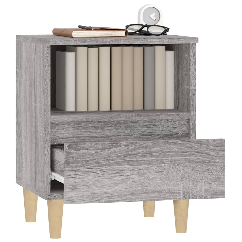 Grey Sonoma Bedside Cabinet, 40x35x50 cm - Stylish & Functional Storage