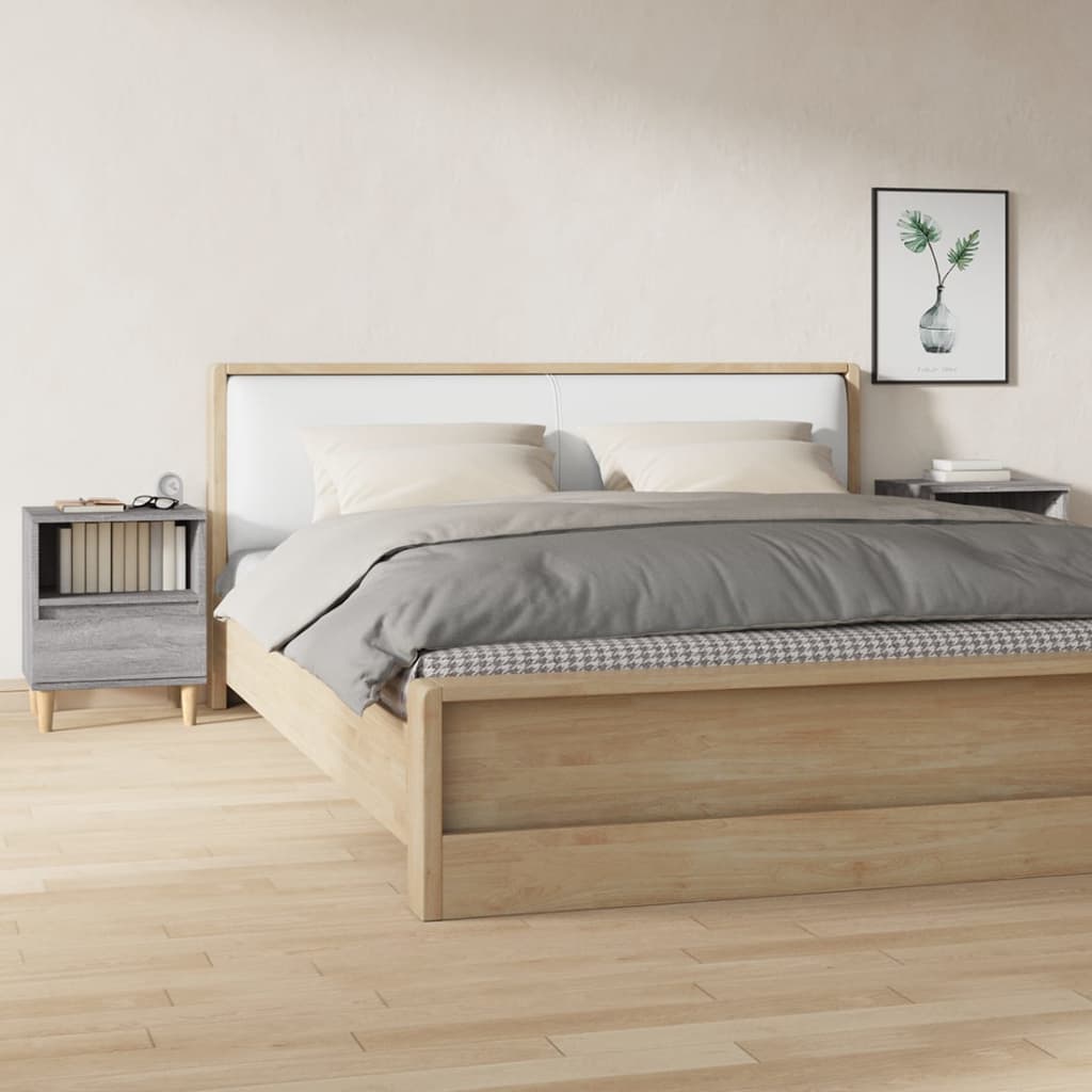 Grey Sonoma Bedside Cabinets 2 pcs, 40x35x50 cm - Stylish & Compact