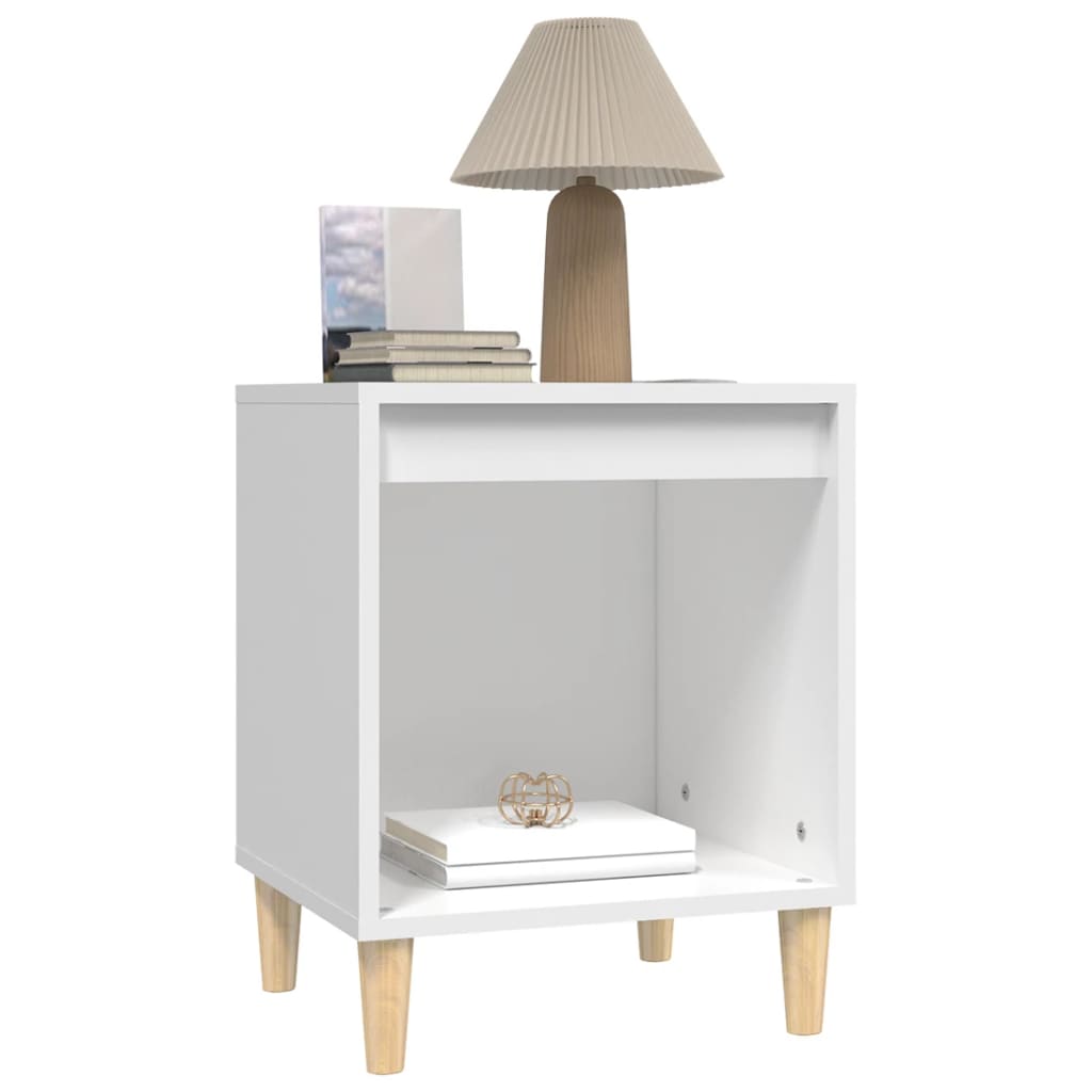 White Bedside Cabinets Set of 2 - Sleek Design, 40x35x50 cm