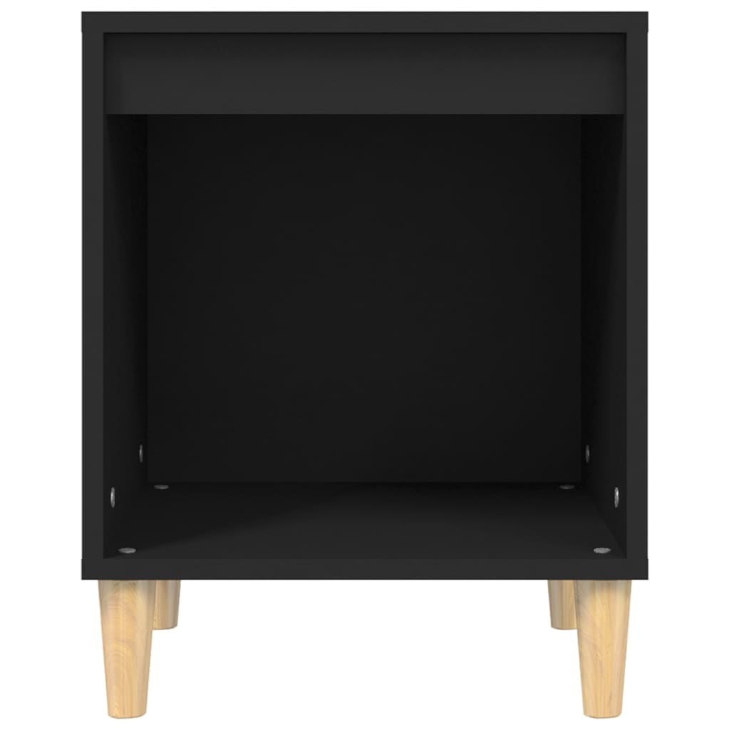 Black Engineered Wood Bedside Cabinet 40x35x50 cm