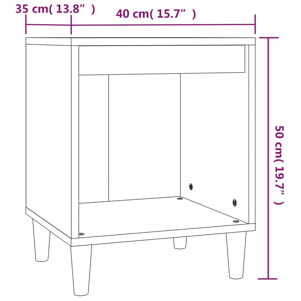 Grey Sonoma Bedside Cabinet 40x35x50 cm - Stylish & Compact Design
