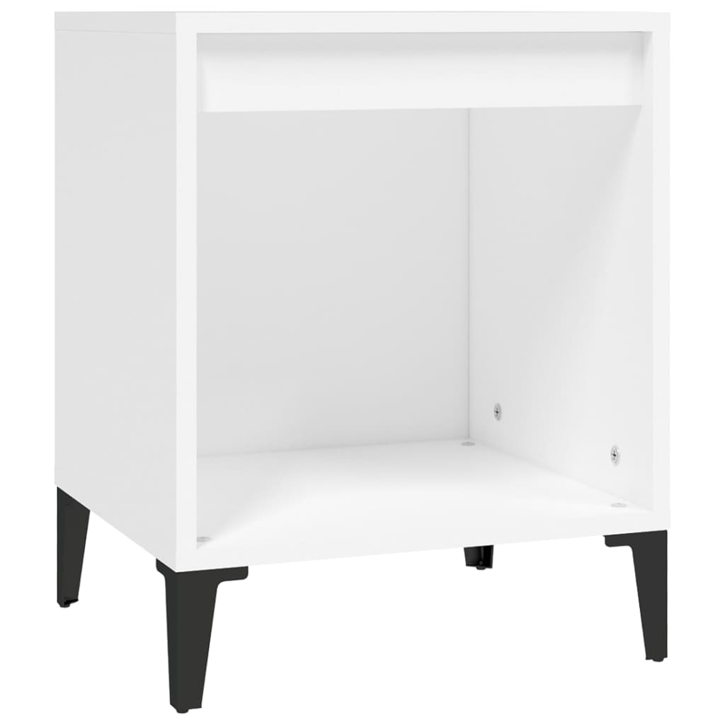 Sleek White Bedside Cabinet - Compact 40x35x50 cm MDF Design