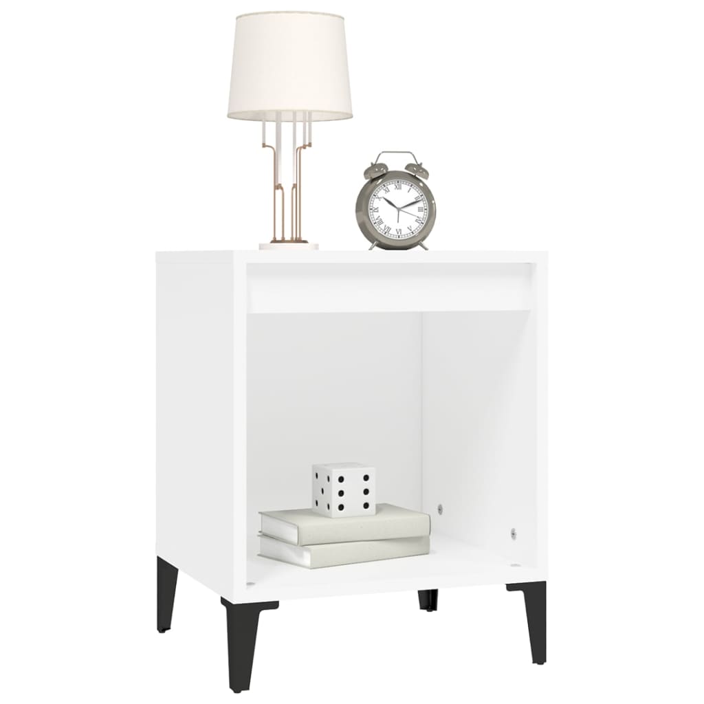 Sleek White Bedside Cabinet - Compact 40x35x50 cm MDF Design