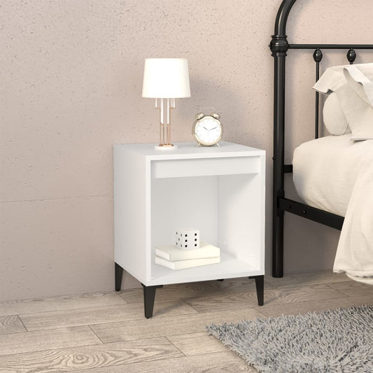Sleek White Bedside Cabinet - Compact 40x35x50 cm MDF Design