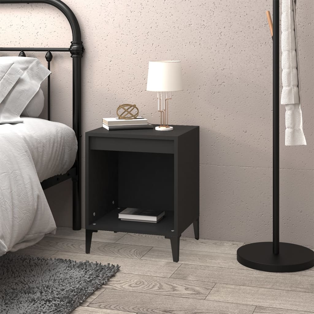 Black Bedside Cabinet, 40x35x50 cm - Sleek & Stylish Design