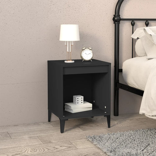 Black Bedside Cabinet, 40x35x50 cm - Sleek & Stylish Design