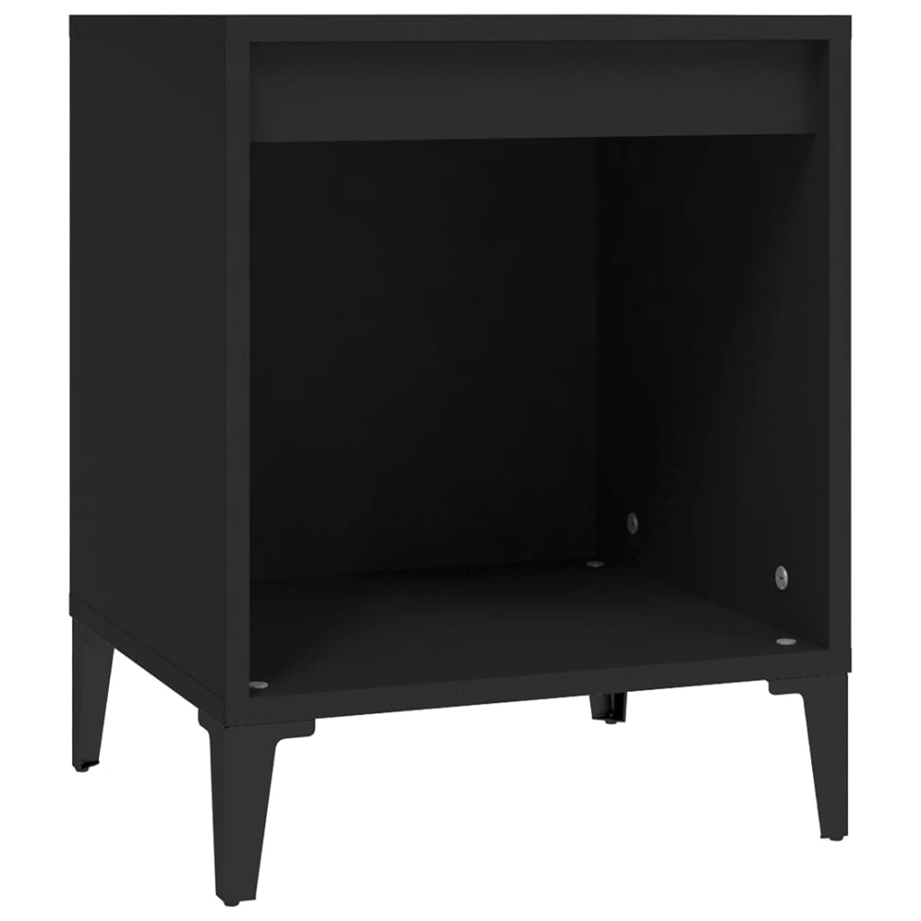 Black Bedside Cabinets Set of 2 - 40x35x50 cm - Sleek & Stylish Design