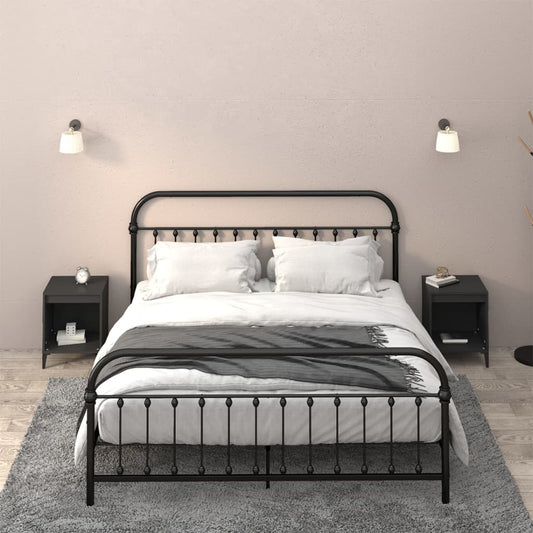 Black Bedside Cabinets Set of 2 - 40x35x50 cm - Sleek & Stylish Design