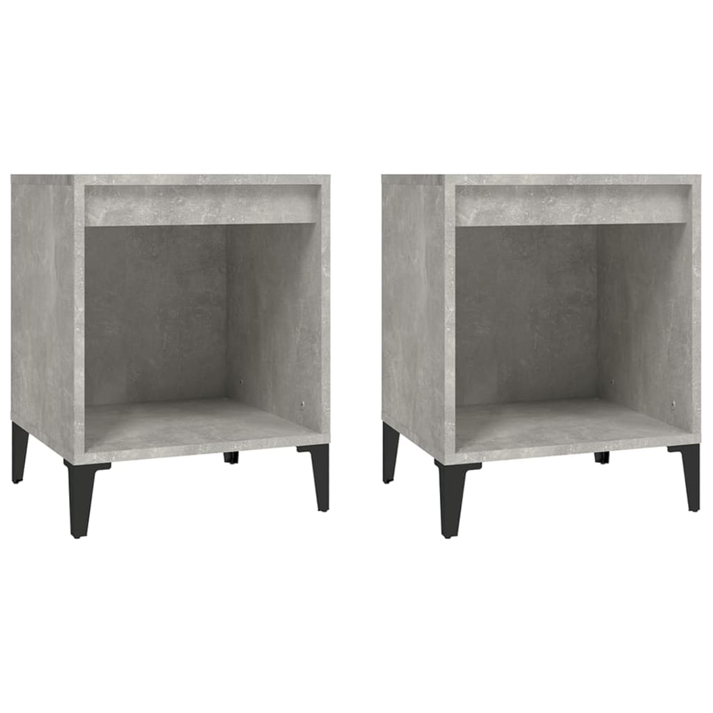 Set of 2 Concrete Grey Bedside Cabinets 40x35x50 cm