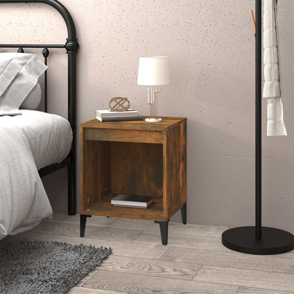 Smoked Oak Bedside Cabinet 40x35x50 cm – Stylish & Compact