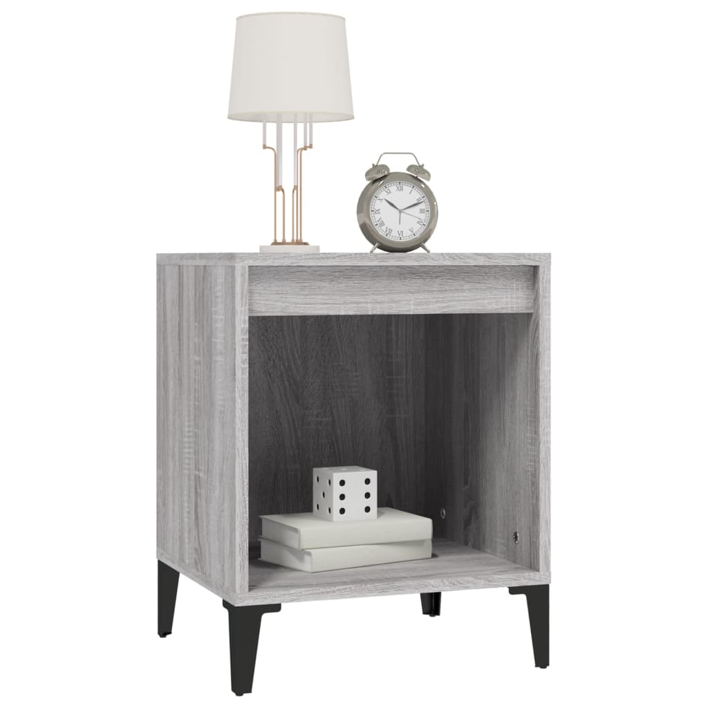 Modern Grey Sonoma Bedside Cabinets Set, 40x35x50 cm, 2 Pieces