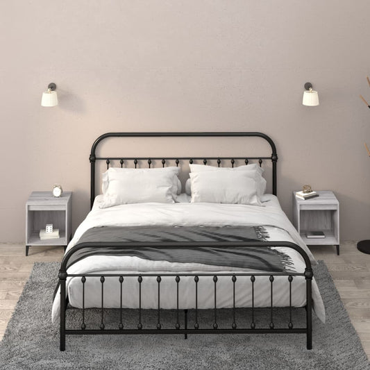 Modern Grey Sonoma Bedside Cabinets Set, 40x35x50 cm, 2 Pieces