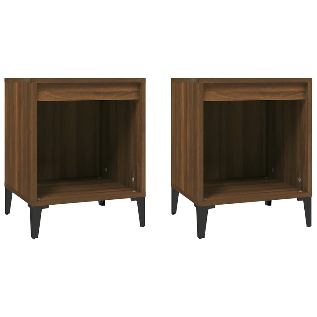 Brown Oak Bedside Cabinets 2 Pcs - 40x35x50 cm | Stylish Bedroom Storage