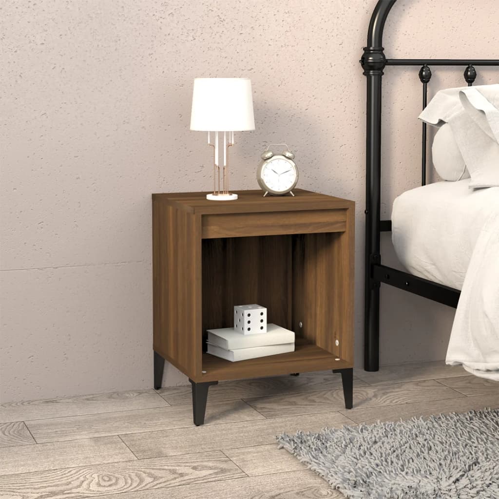 Brown Oak Bedside Cabinets 2 Pcs - 40x35x50 cm | Stylish Bedroom Storage