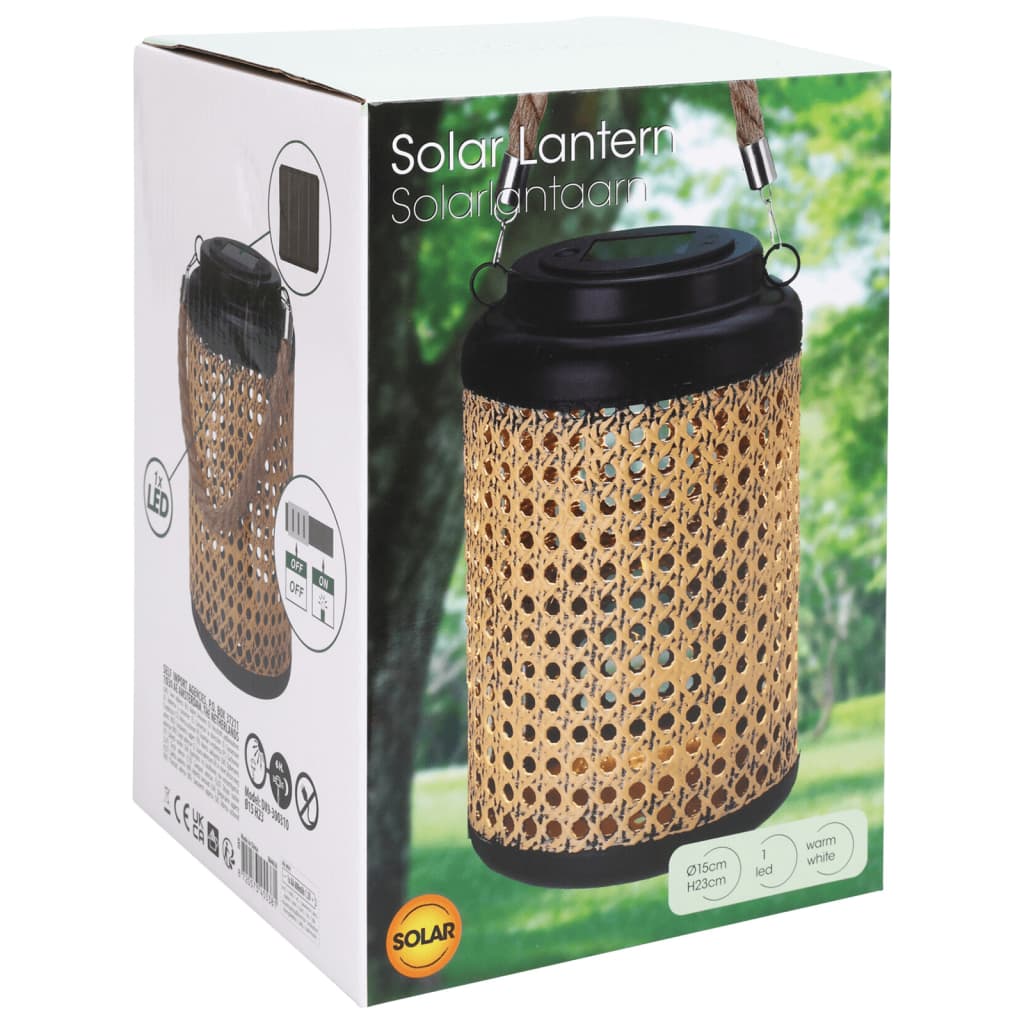Progarden LED Solar Lantern - Portable with Handle, Black