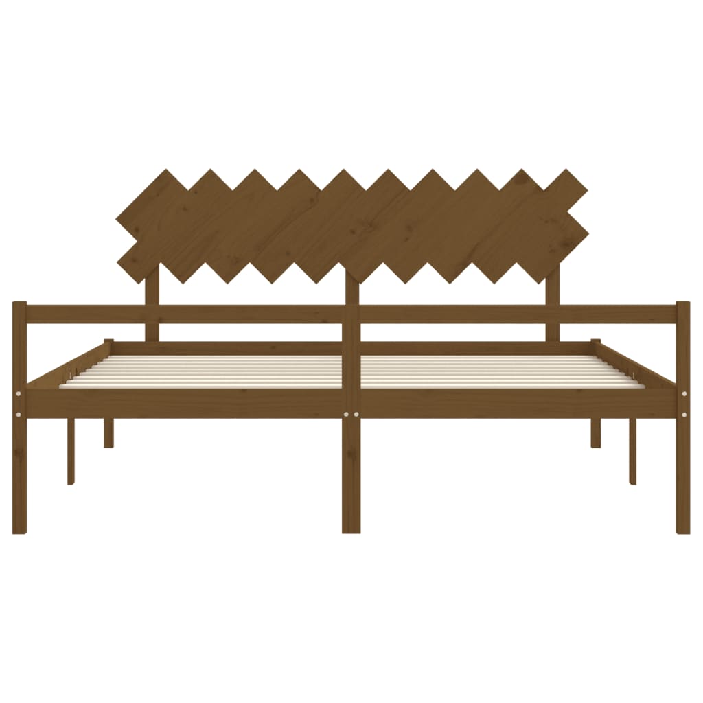 Senior Bed without Mattress Honey Brown 200x200 cm Solid Wood