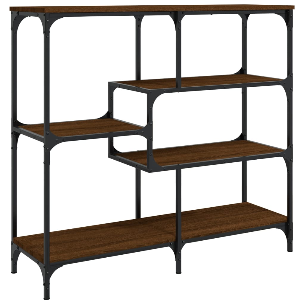 Brown Oak Console Table - Engineered Wood, 103x32x95 cm