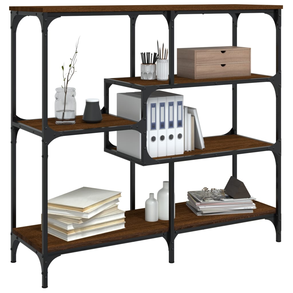 Brown Oak Console Table - Engineered Wood, 103x32x95 cm