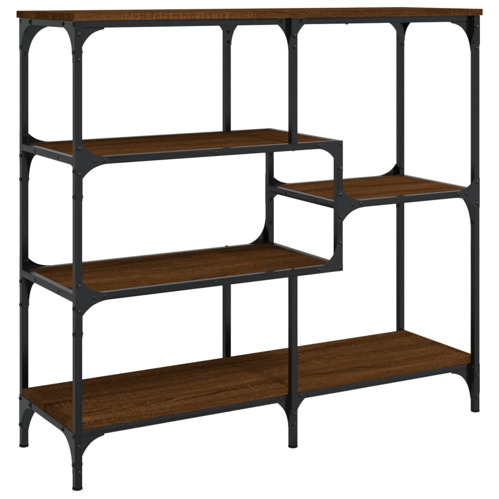 Brown Oak Console Table - Engineered Wood, 103x32x95 cm