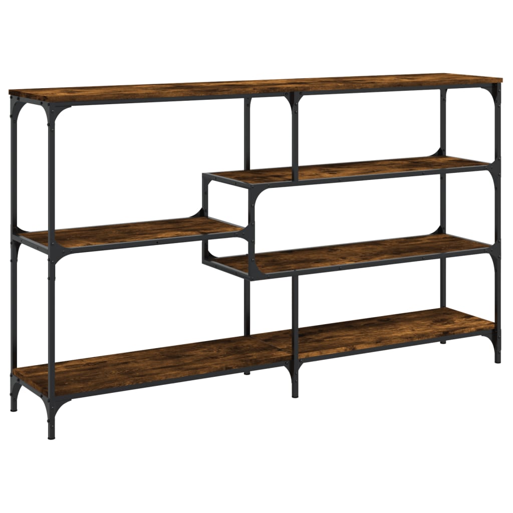 Smoked Oak Console Table - Engineered Wood, 160x32x95 cm