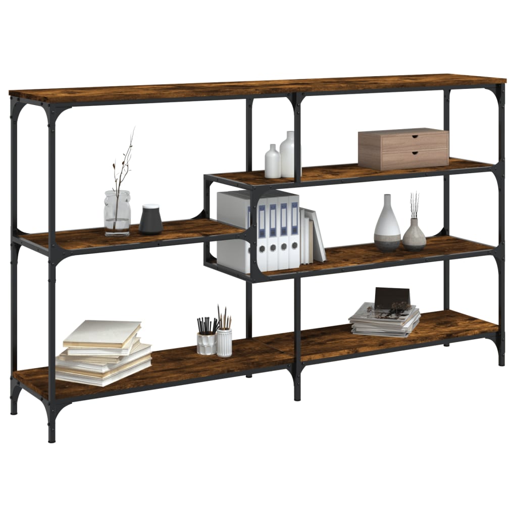 Smoked Oak Console Table - Engineered Wood, 160x32x95 cm