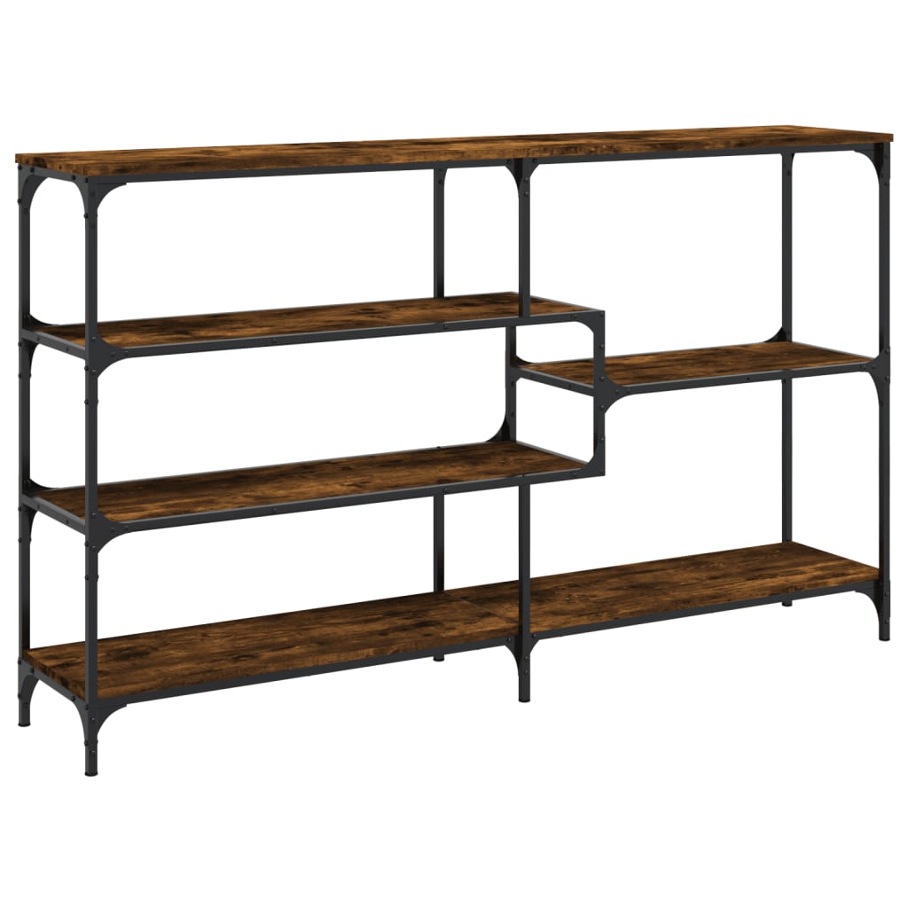 Smoked Oak Console Table - Engineered Wood, 160x32x95 cm
