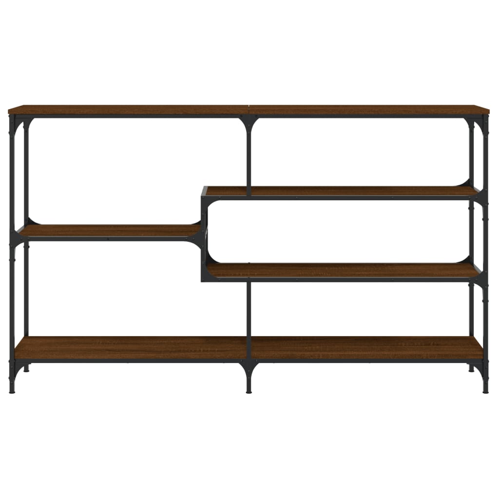 Brown Oak Console Table - Engineered Wood, 160x32x95 cm