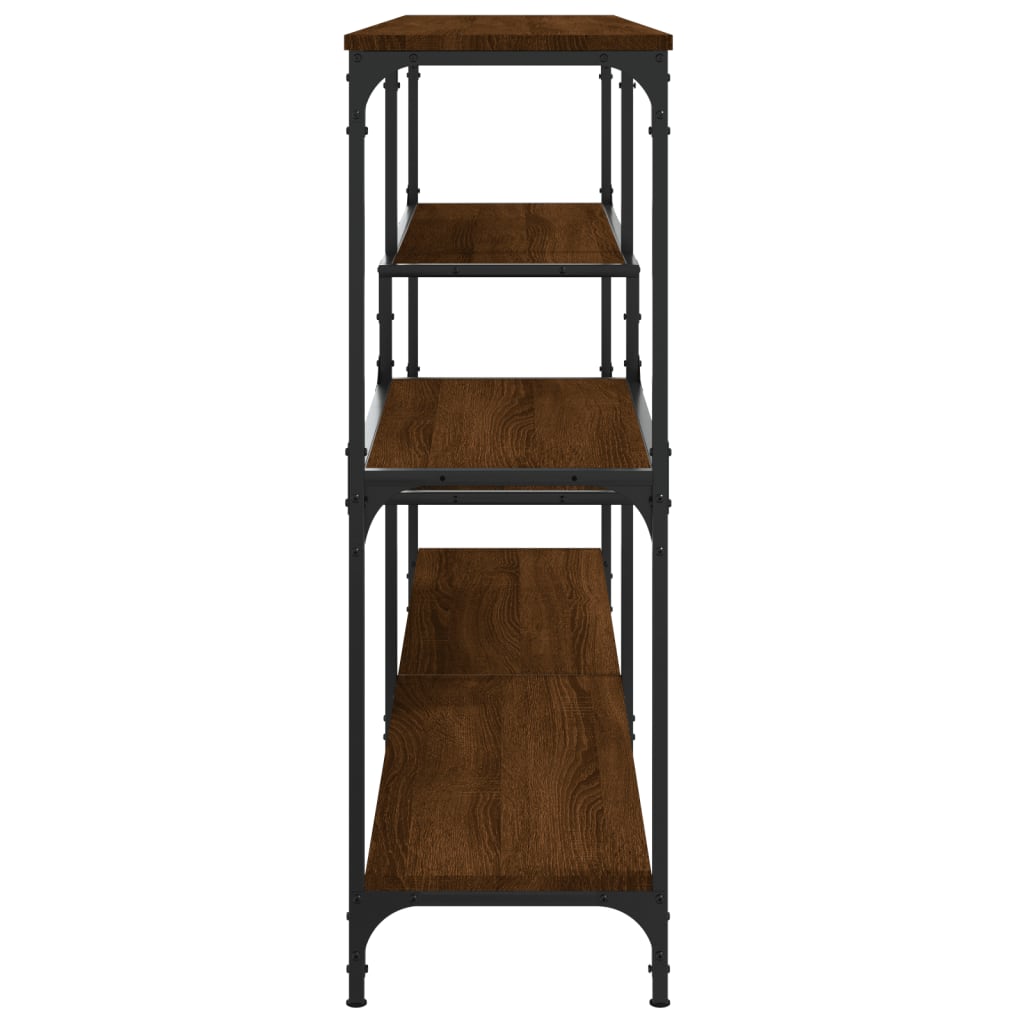 Brown Oak Console Table - Engineered Wood, 160x32x95 cm