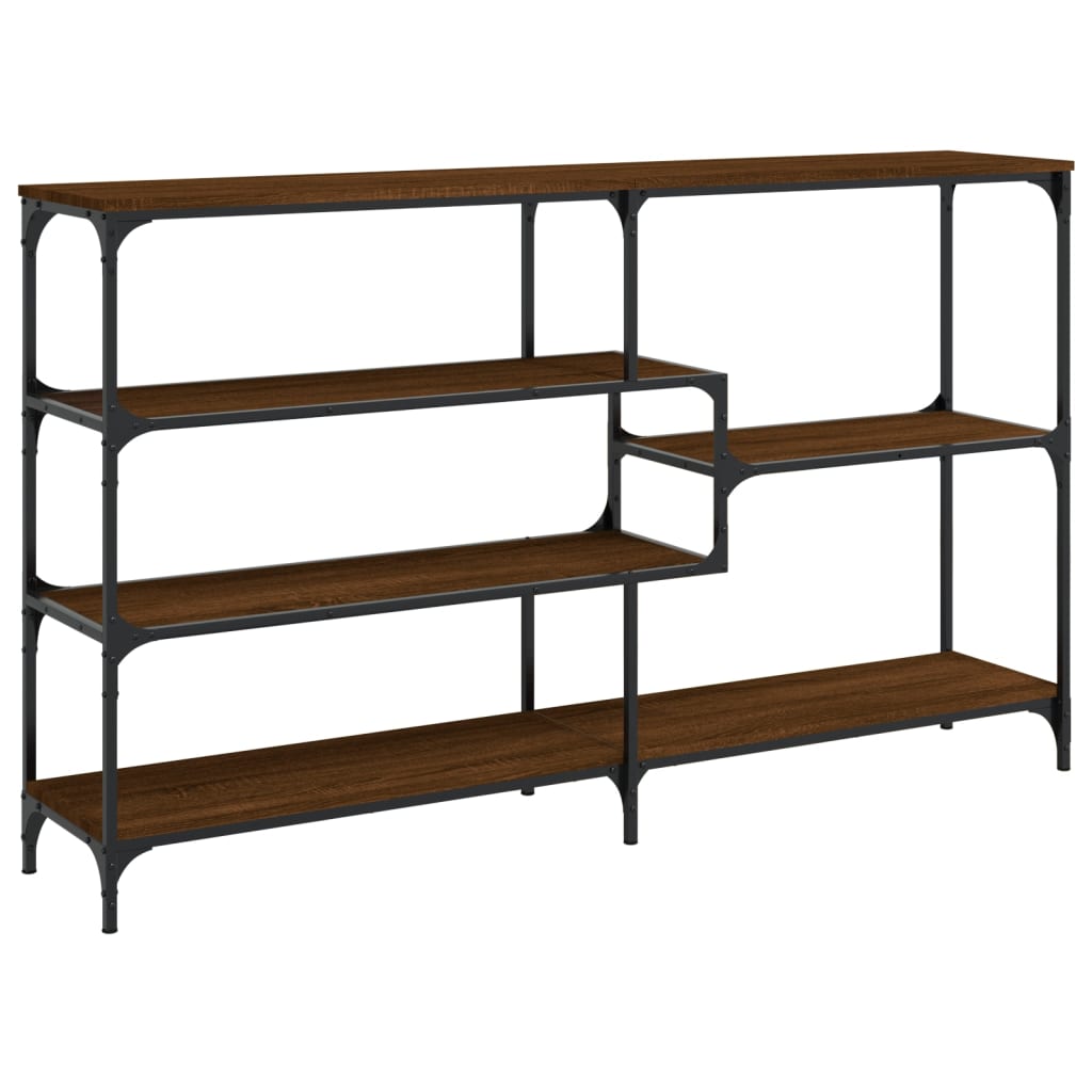 Brown Oak Console Table - Engineered Wood, 160x32x95 cm