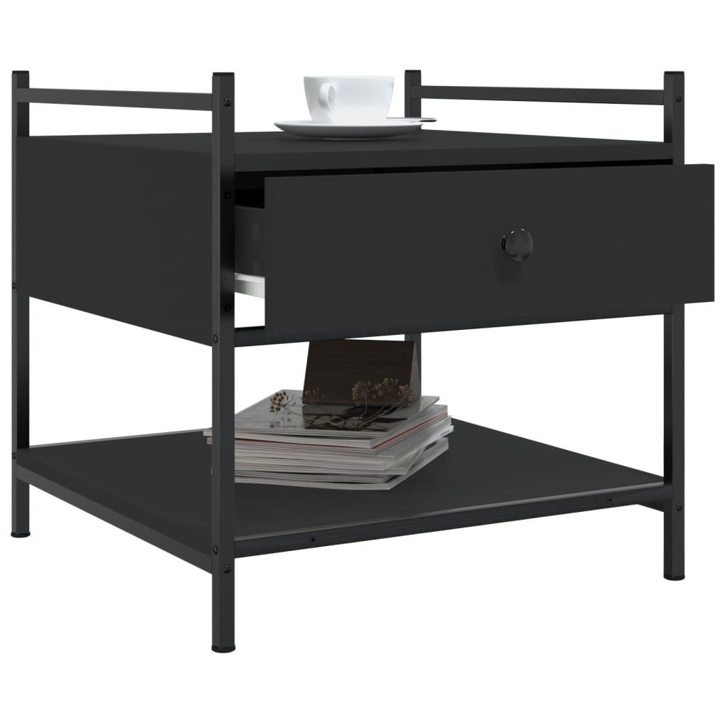 Coffee Table Black 50x50x50 cm Engineered Wood