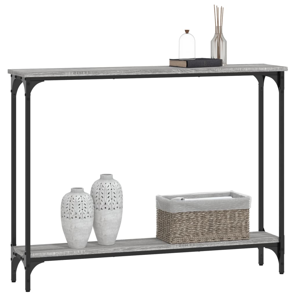 Grey Sonoma Engineered Wood Console Table - 100x22.5x75 cm