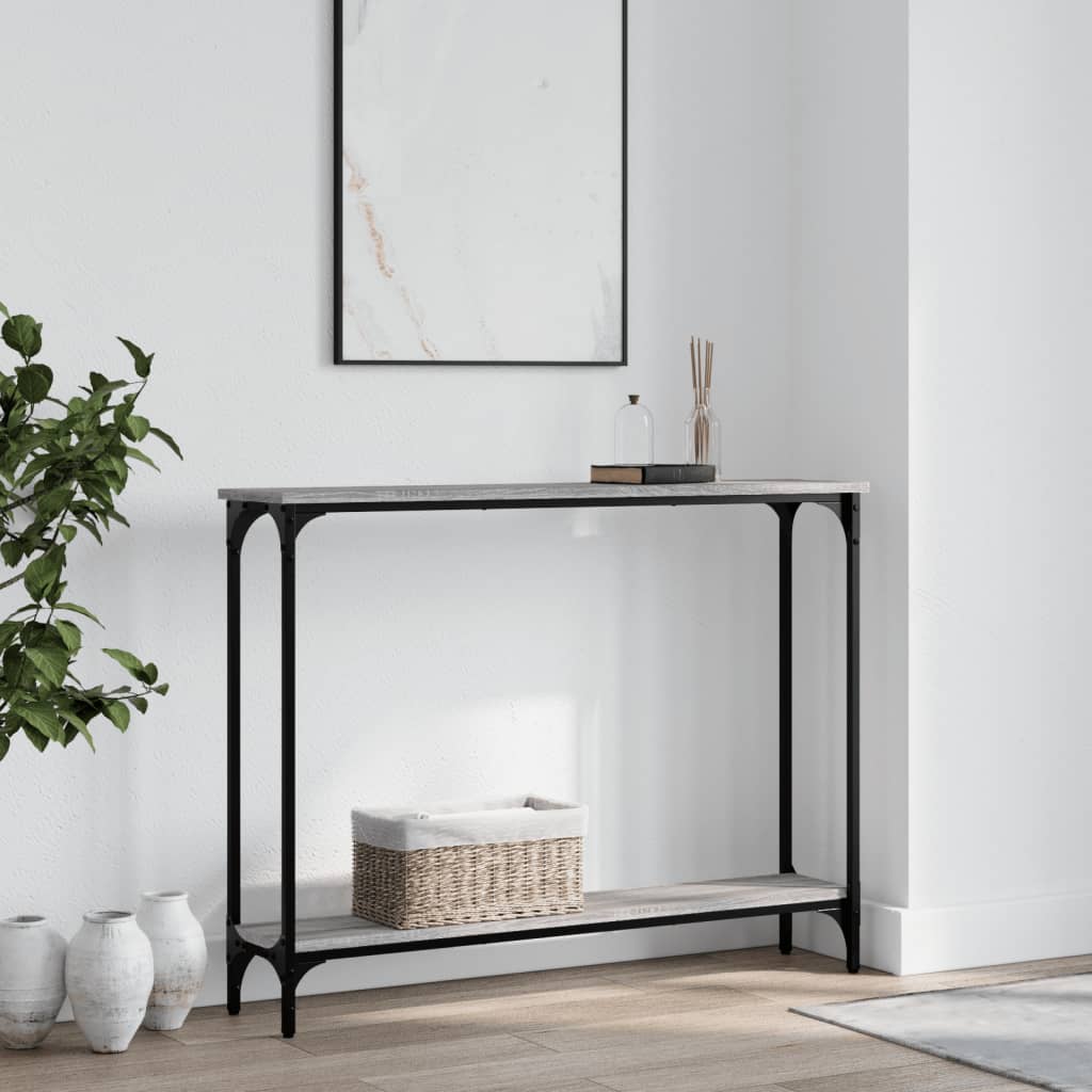 Grey Sonoma Engineered Wood Console Table - 100x22.5x75 cm