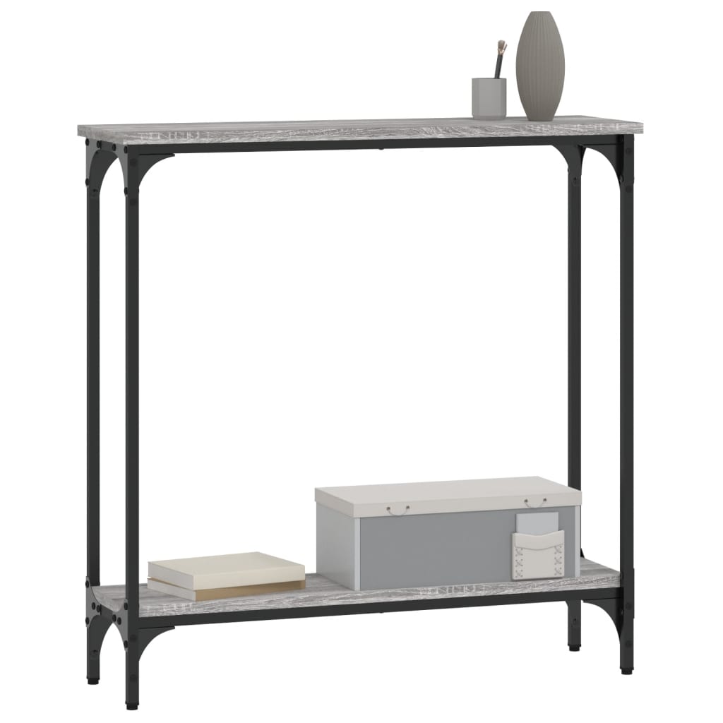 Sonoma Grey Console Table - Engineered Wood 75x22.5x75 cm