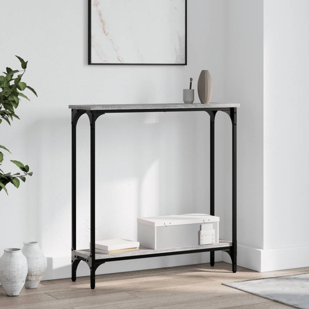 Sonoma Grey Console Table - Engineered Wood 75x22.5x75 cm