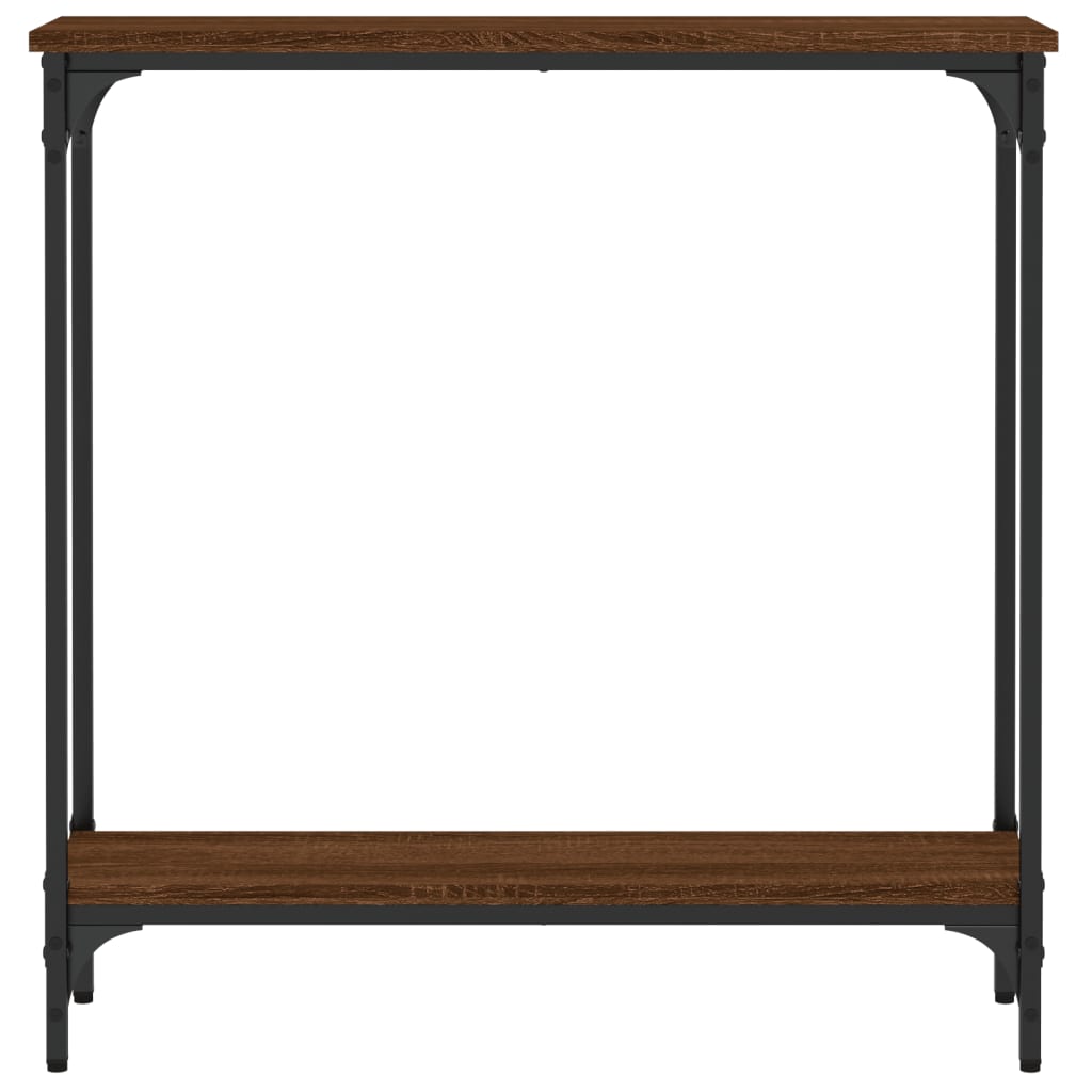 Brown Oak Engineered Wood Console Table - 75x22.5x75 cm