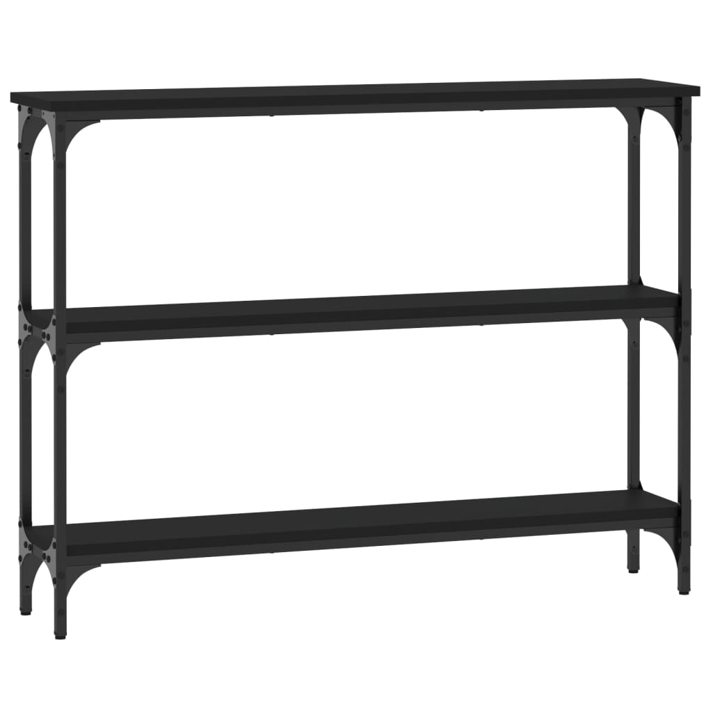 Modern Black Console Table - Engineered Wood, 100x22.5x75 cm