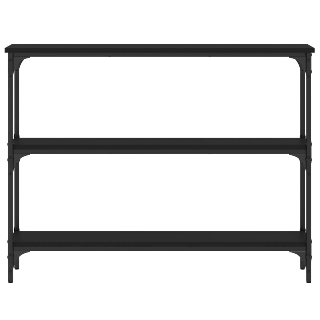 Modern Black Console Table - Engineered Wood, 100x22.5x75 cm