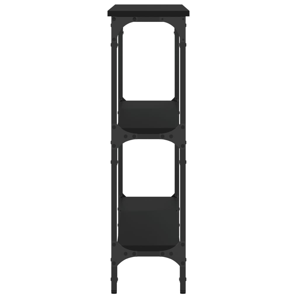 Modern Black Console Table - Engineered Wood, 100x22.5x75 cm