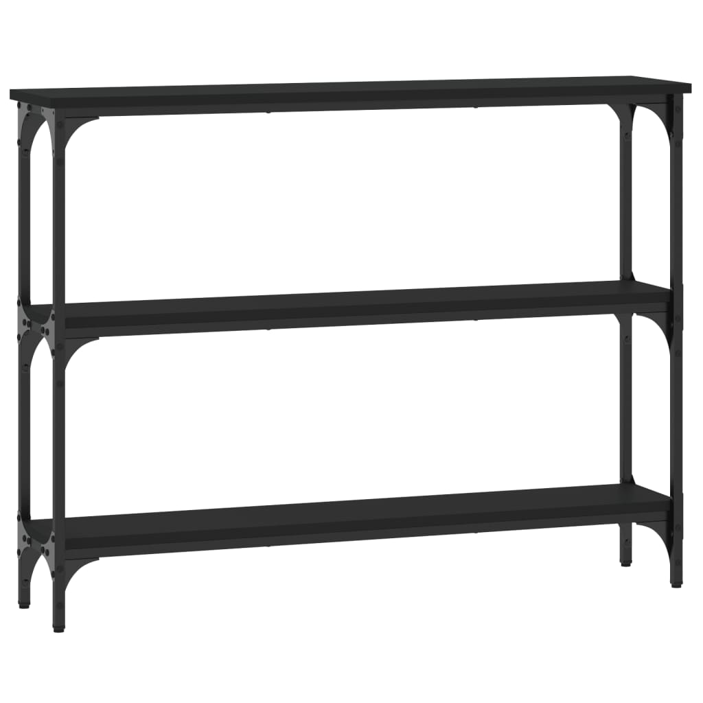 Modern Black Console Table - Engineered Wood, 100x22.5x75 cm